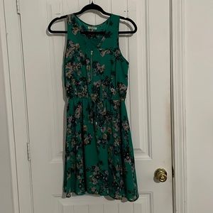 Green floral dress